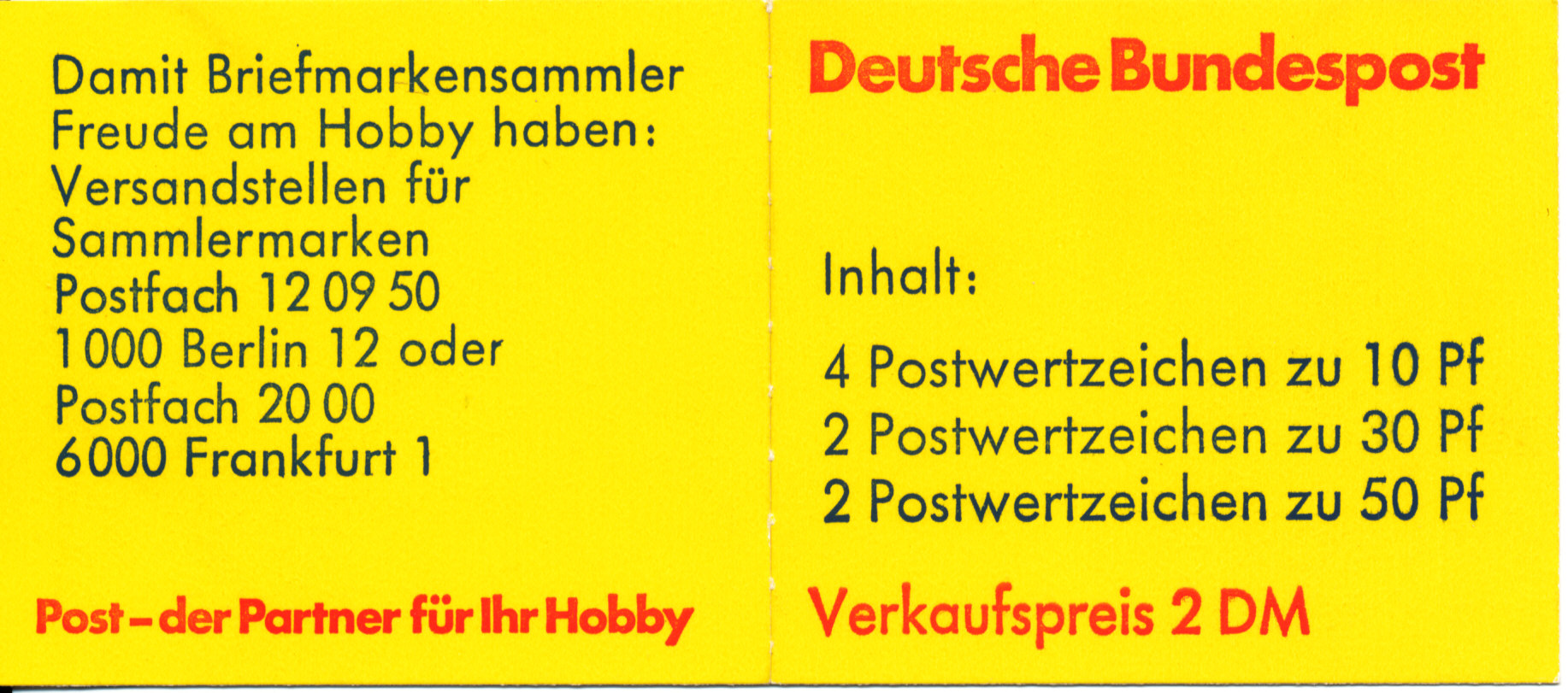 Burgen und Schlösser Briefmarkenheft